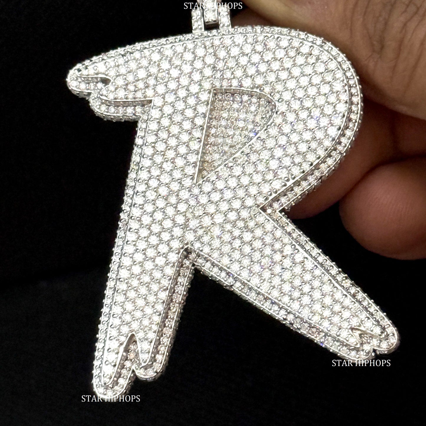 925 Sterling Silver Custom Moissanite Initial Letter Pendant