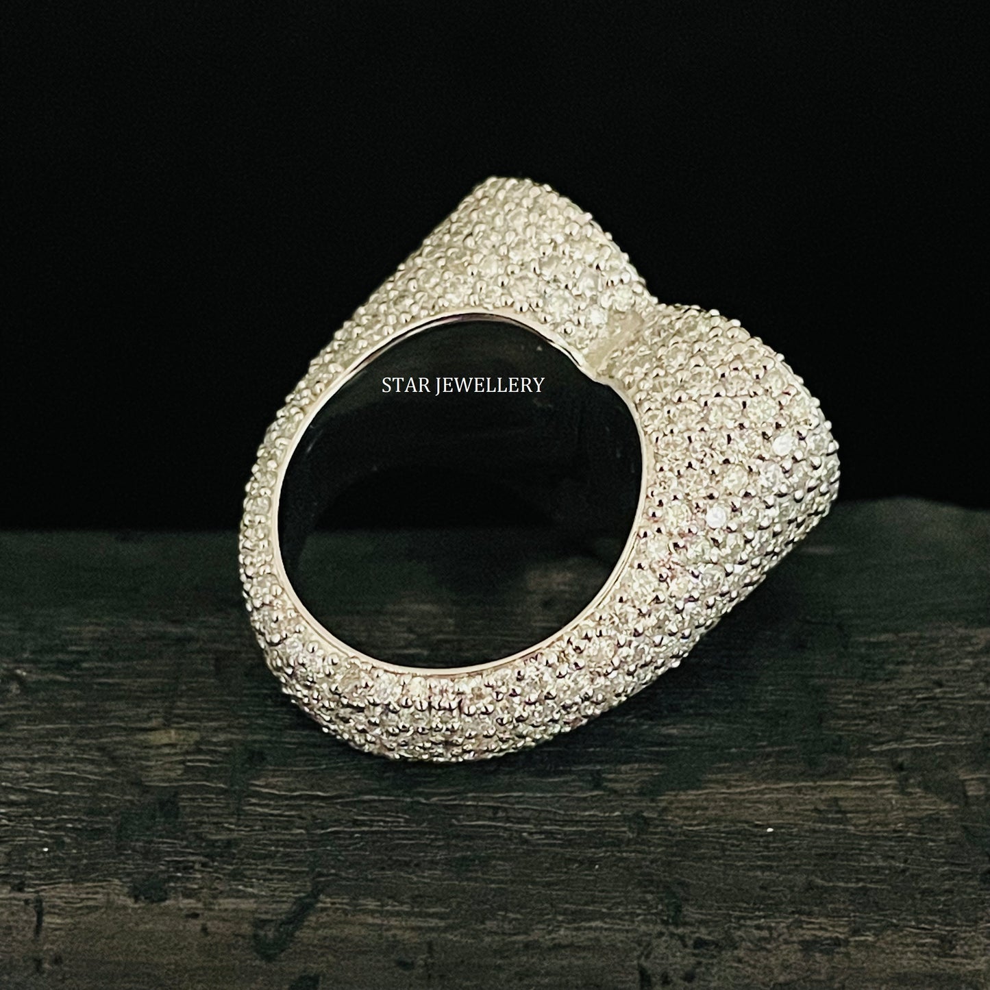 Baguette Moissanite Heart Ring: Unisex Iced 925 Sterling Silver