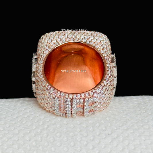 VVS Moissanite Championship Ring: 925 Sterling Silver