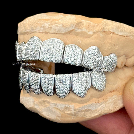 VVS Moissanite 925 Sterling Silver Premium Cut Diamond Grillz