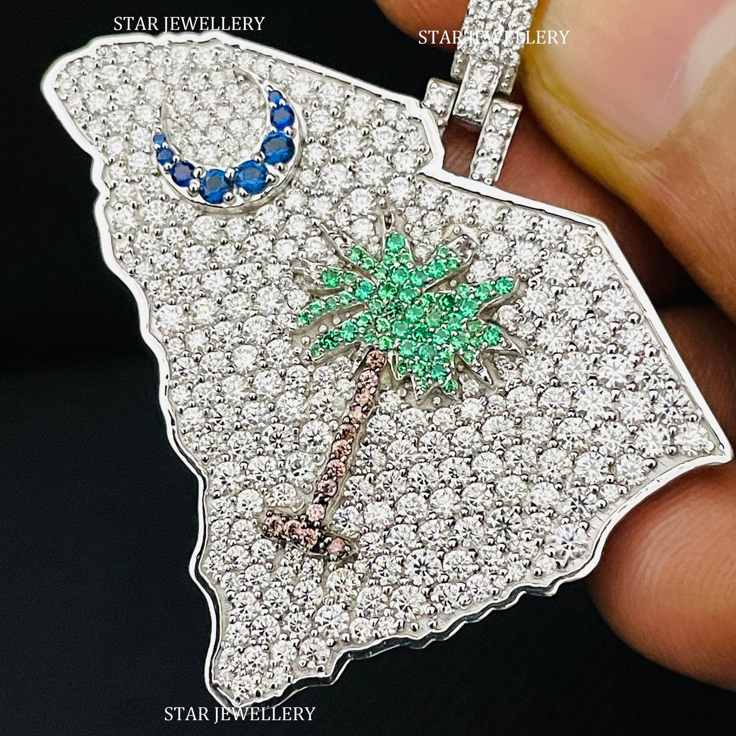 VVS Moissanite South Carolina Flag Pendant