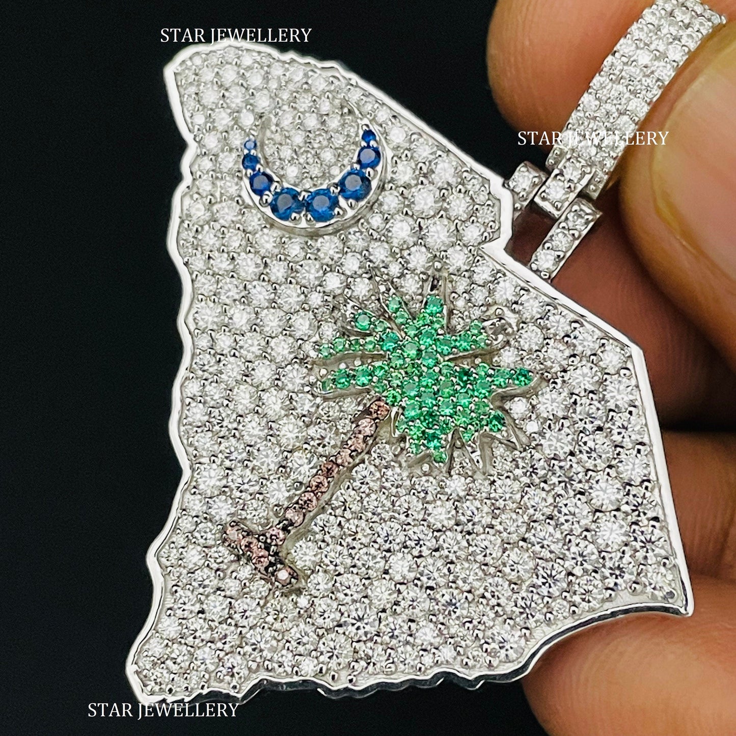 VVS Moissanite South Carolina Flag Pendant