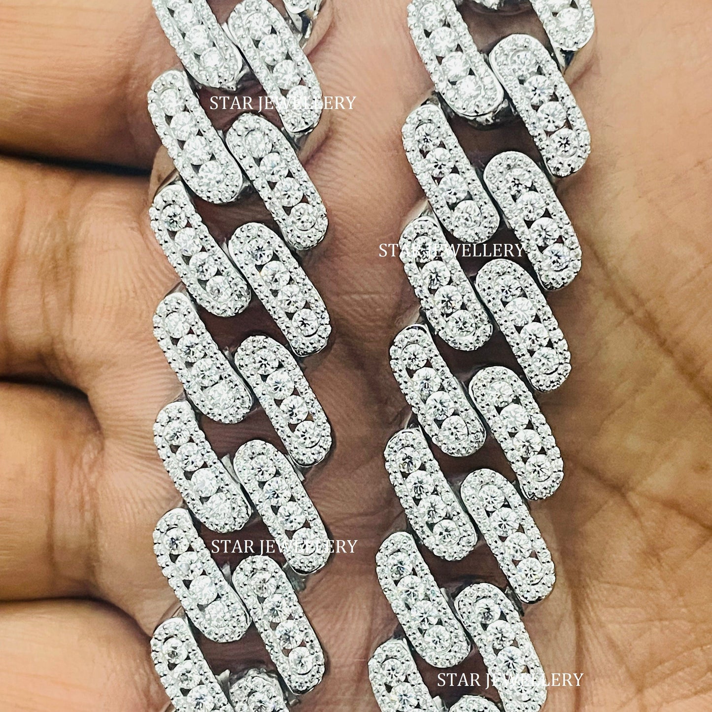 VVS Moissanite 15 MM Wide Unisex Diamond Cuban Linked Chain