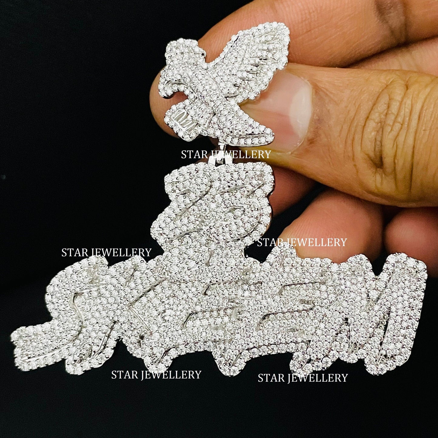 Custom Letter Name VVS Moissanite Icedout Pendant