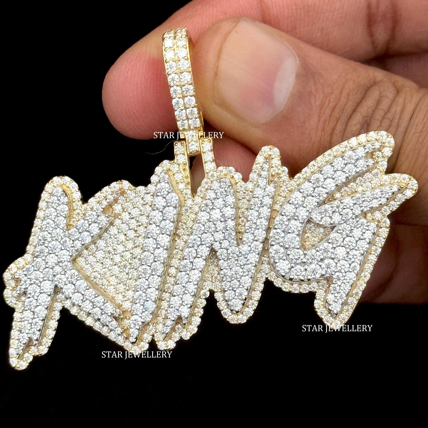 VVS Moissanite Custom Letter Icedout Pendant