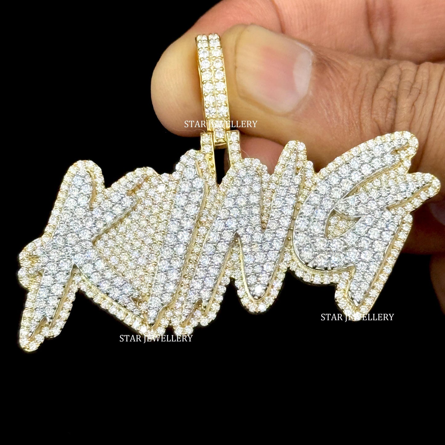 VVS Moissanite Custom Letter Icedout Pendant