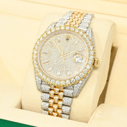 Fully Iced Out Rolex Jubilee Moissanite Diamond Watch