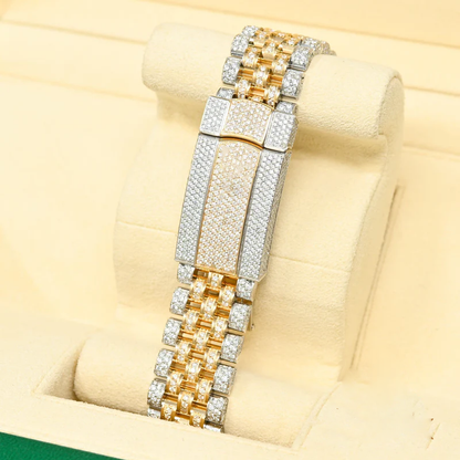 Fully Iced Out Rolex Jubilee Moissanite Diamond Watch