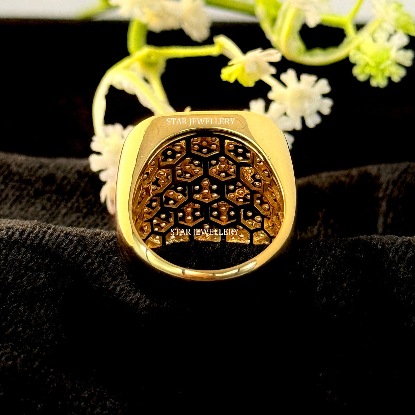 VVS Moissanite Hiphop Ring: 925 Sterling Silver 10K Gold Plated