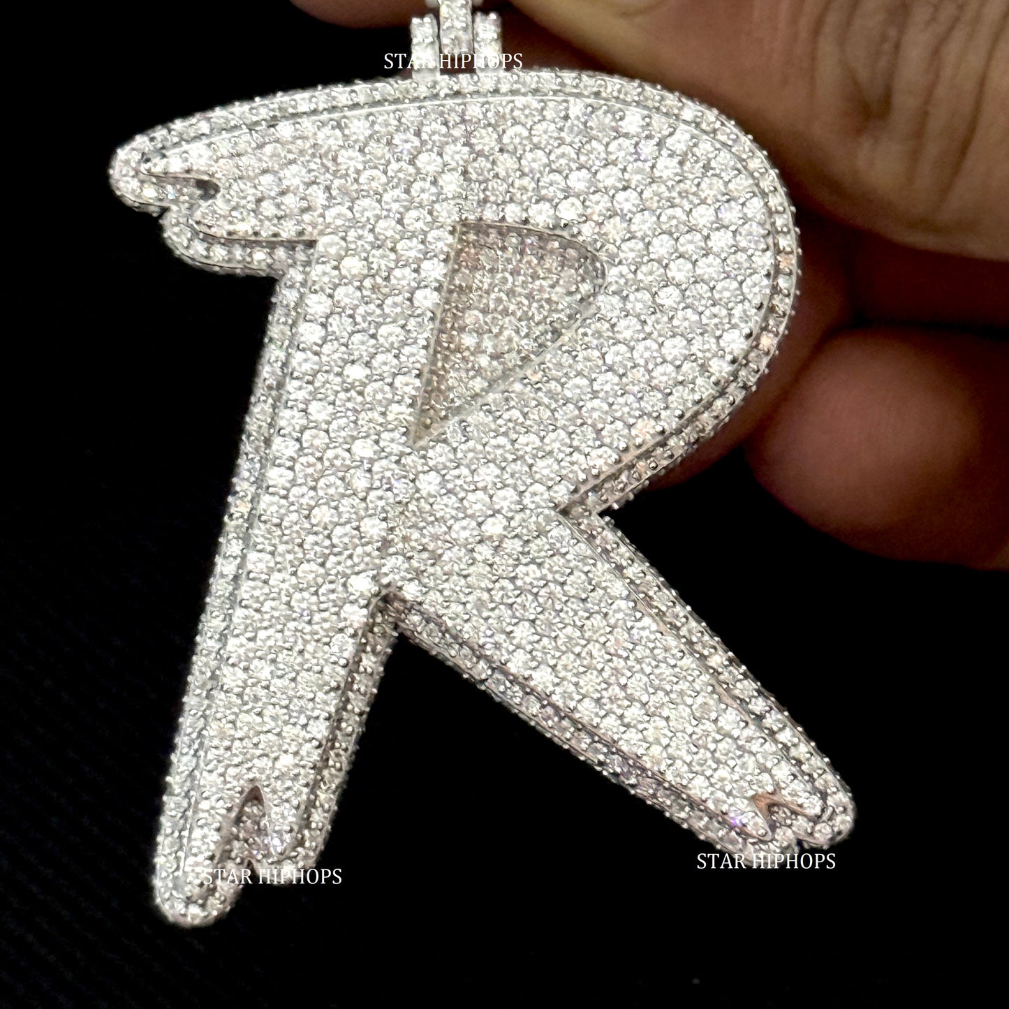 925 Sterling Silver Custom Moissanite Initial Letter Pendant