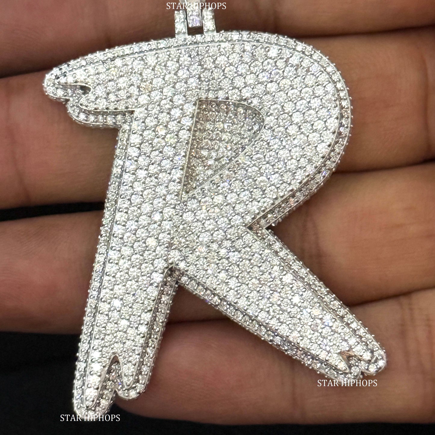 925 Sterling Silver Custom Moissanite Initial Letter Pendant