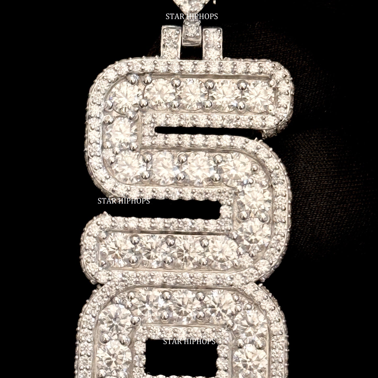 VVS Moissanite Icedout Vertical Letter Pendant