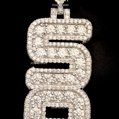 VVS Moissanite Icedout Vertical Letter Pendant