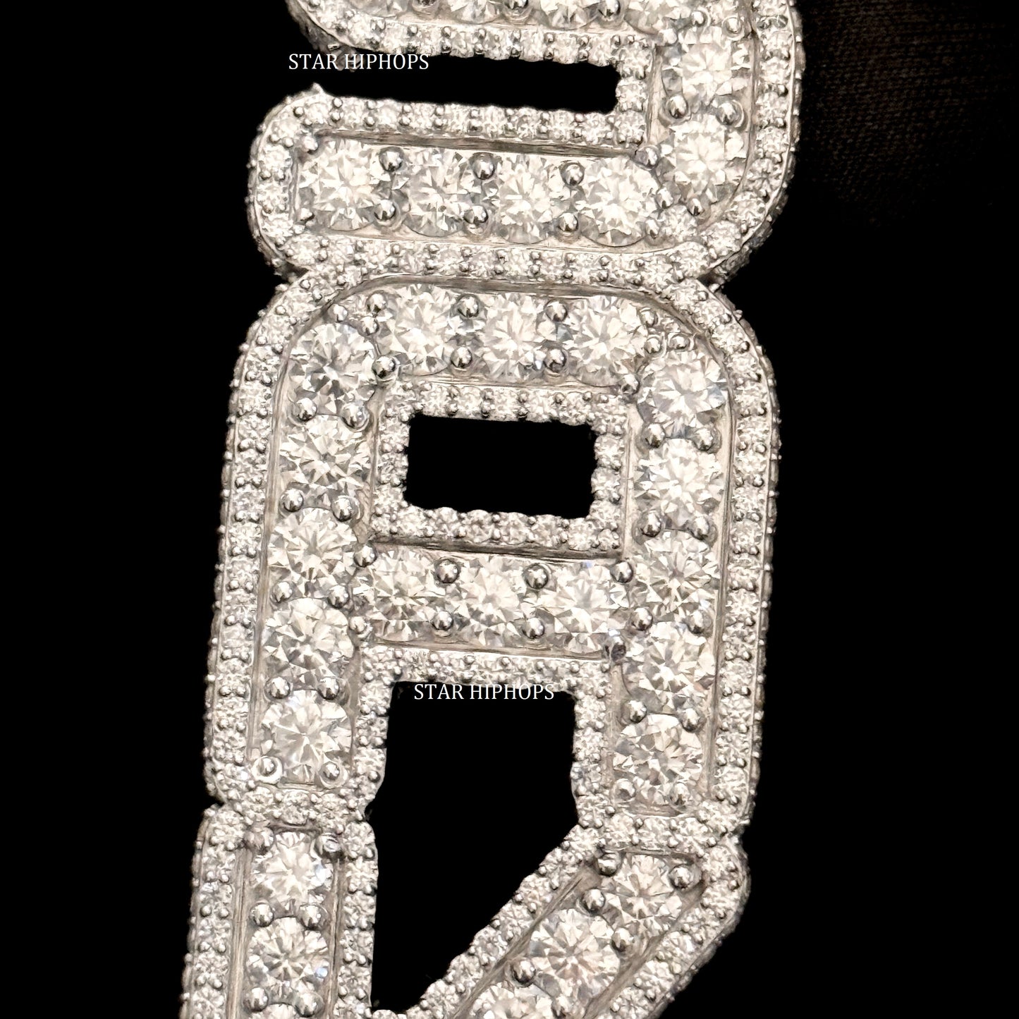 VVS Moissanite Icedout Vertical Letter Pendant