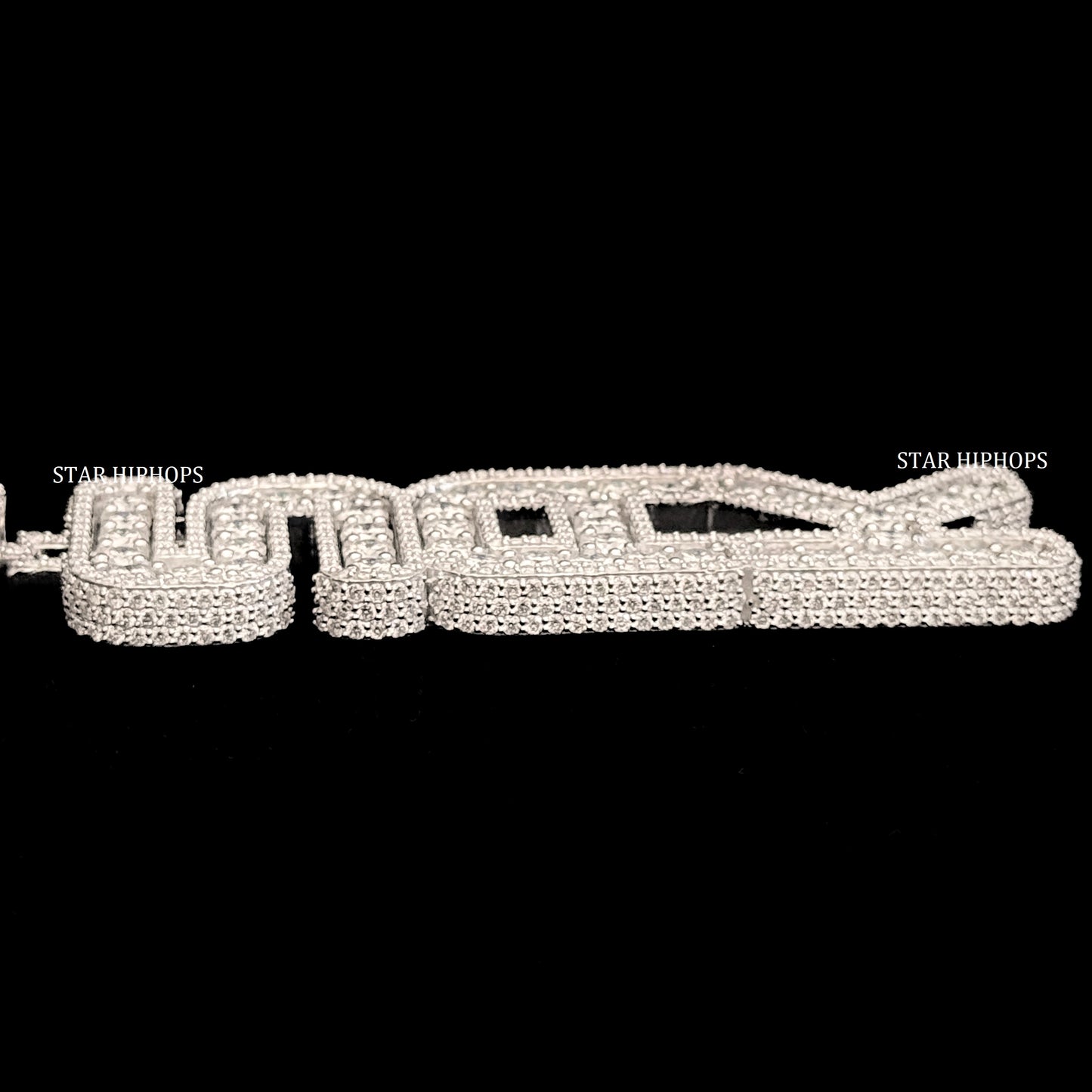VVS Moissanite Icedout Vertical Letter Pendant