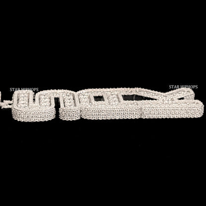 VVS Moissanite Icedout Vertical Letter Pendant