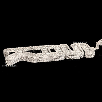VVS Moissanite Icedout Vertical Letter Pendant