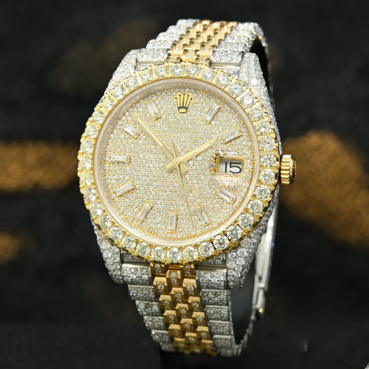 Fully Iced Out Rolex Jubilee Moissanite Diamond Watch