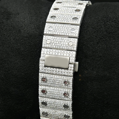 Santos De Cartier Iced out Moissanite Diamond Watch