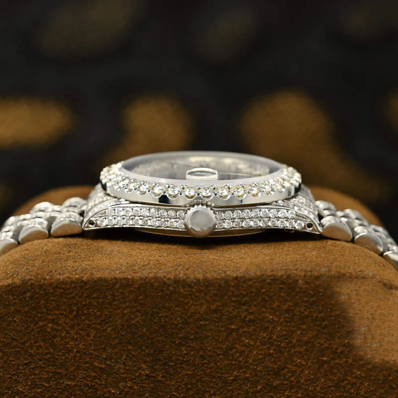 Arabic Numeral AP Full Iced Out Moissanite Diamond Watch