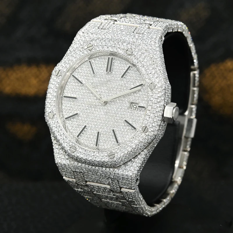 AP Full Iced Out Moissanite Diamond Watch