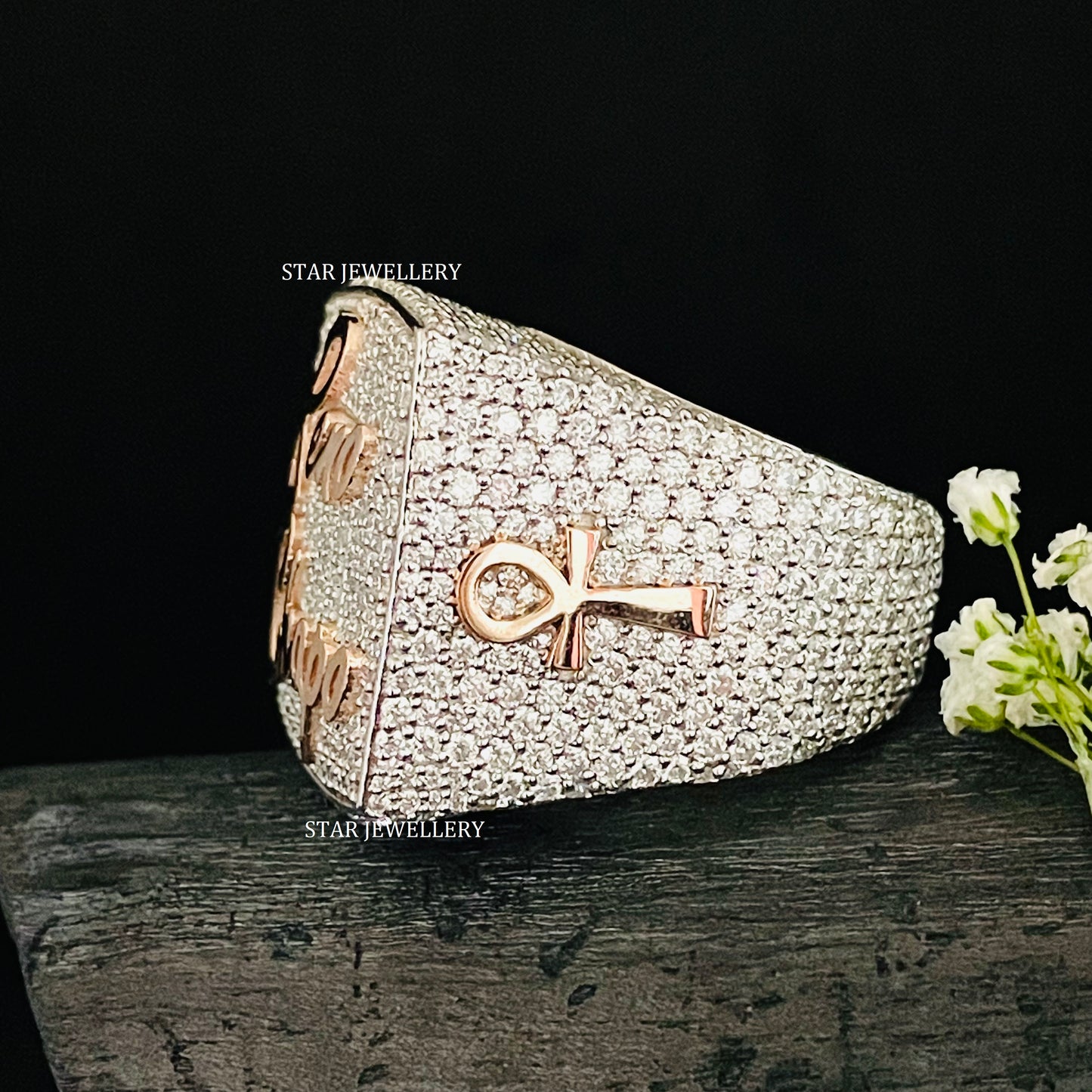 VVS Moissanite Championship Ring: 925 Sterling Silver, 10K Gold Plated