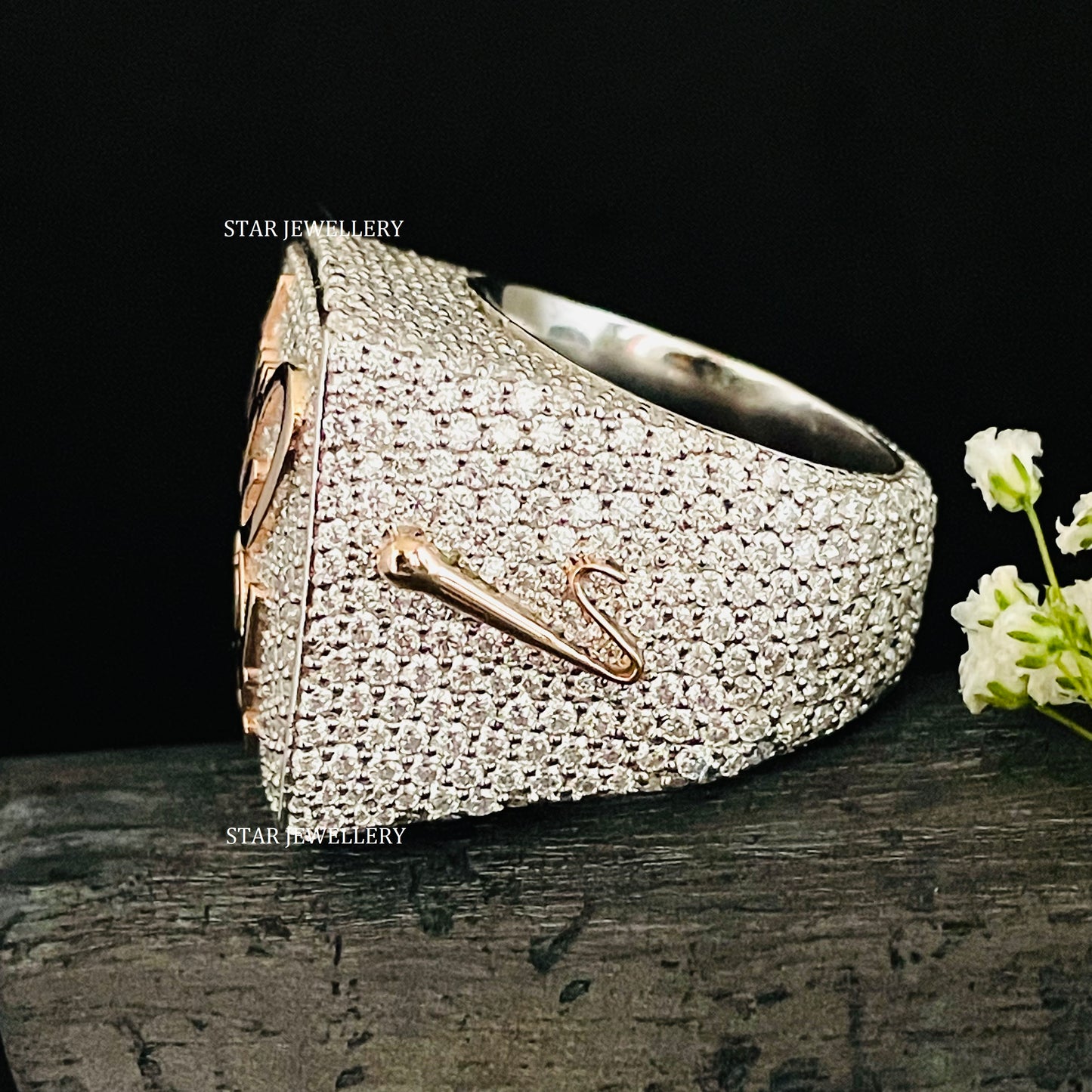 VVS Moissanite Championship Ring: 925 Sterling Silver, 10K Gold Plated
