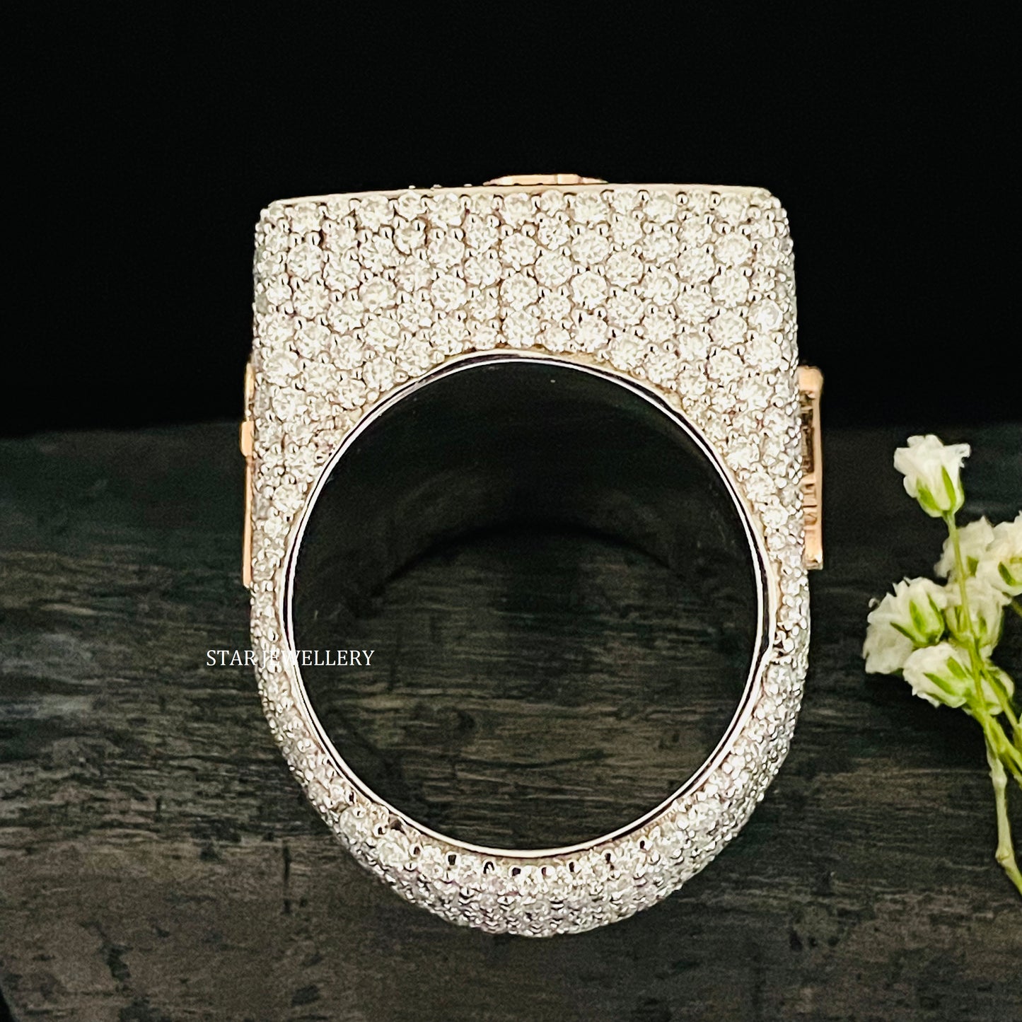 VVS Moissanite Championship Ring: 925 Sterling Silver, 10K Gold Plated