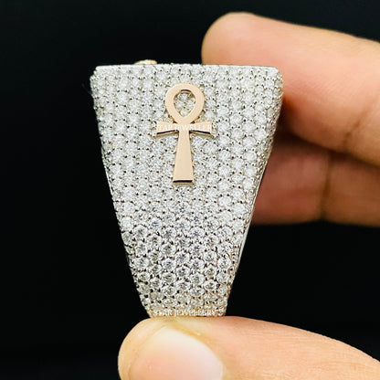 VVS Moissanite Championship Ring: 925 Sterling Silver, 10K Gold Plated