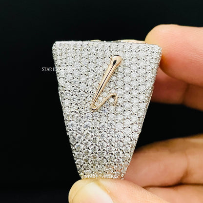 VVS Moissanite Championship Ring: 925 Sterling Silver, 10K Gold Plated