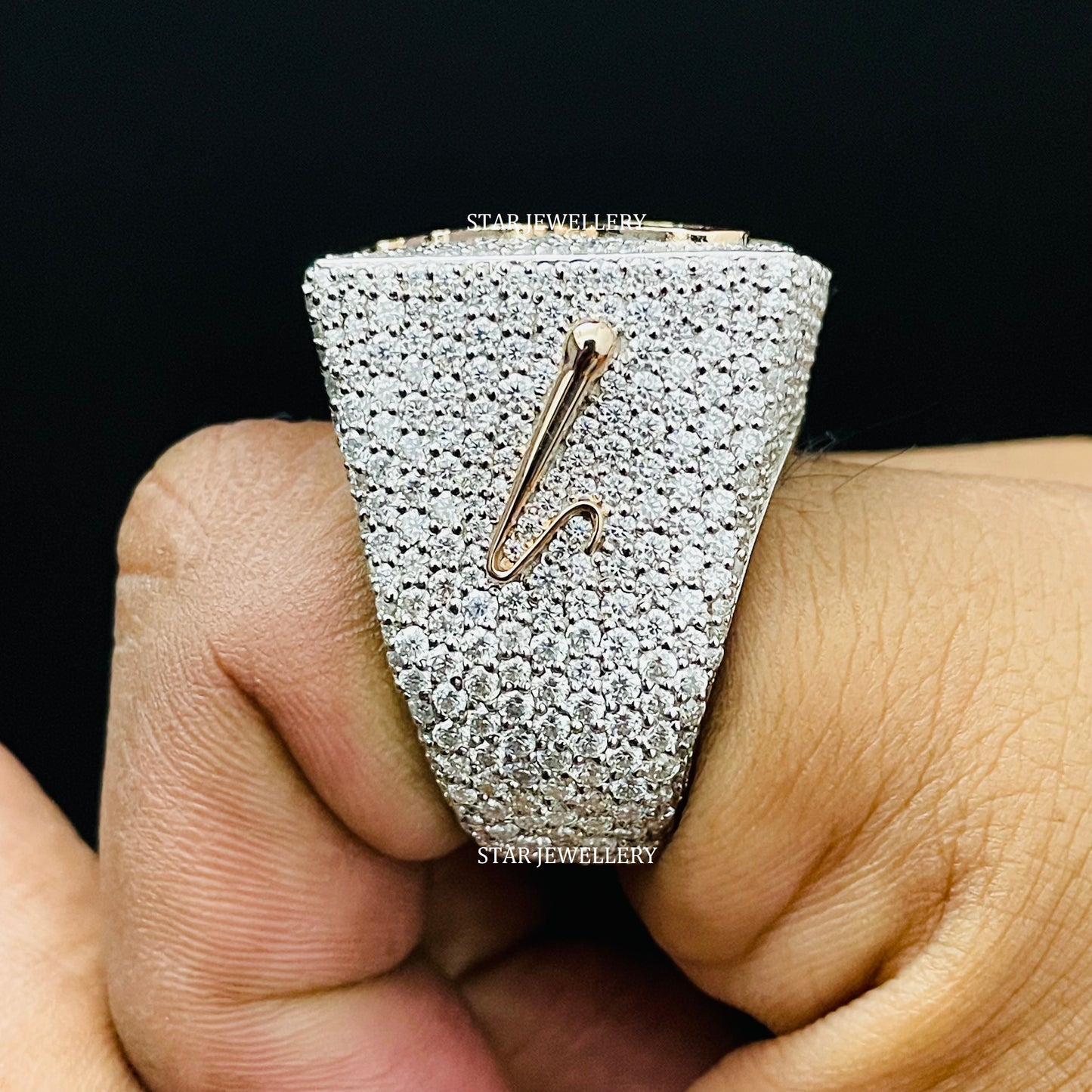 VVS Moissanite Championship Ring: 925 Sterling Silver, 10K Gold Plated