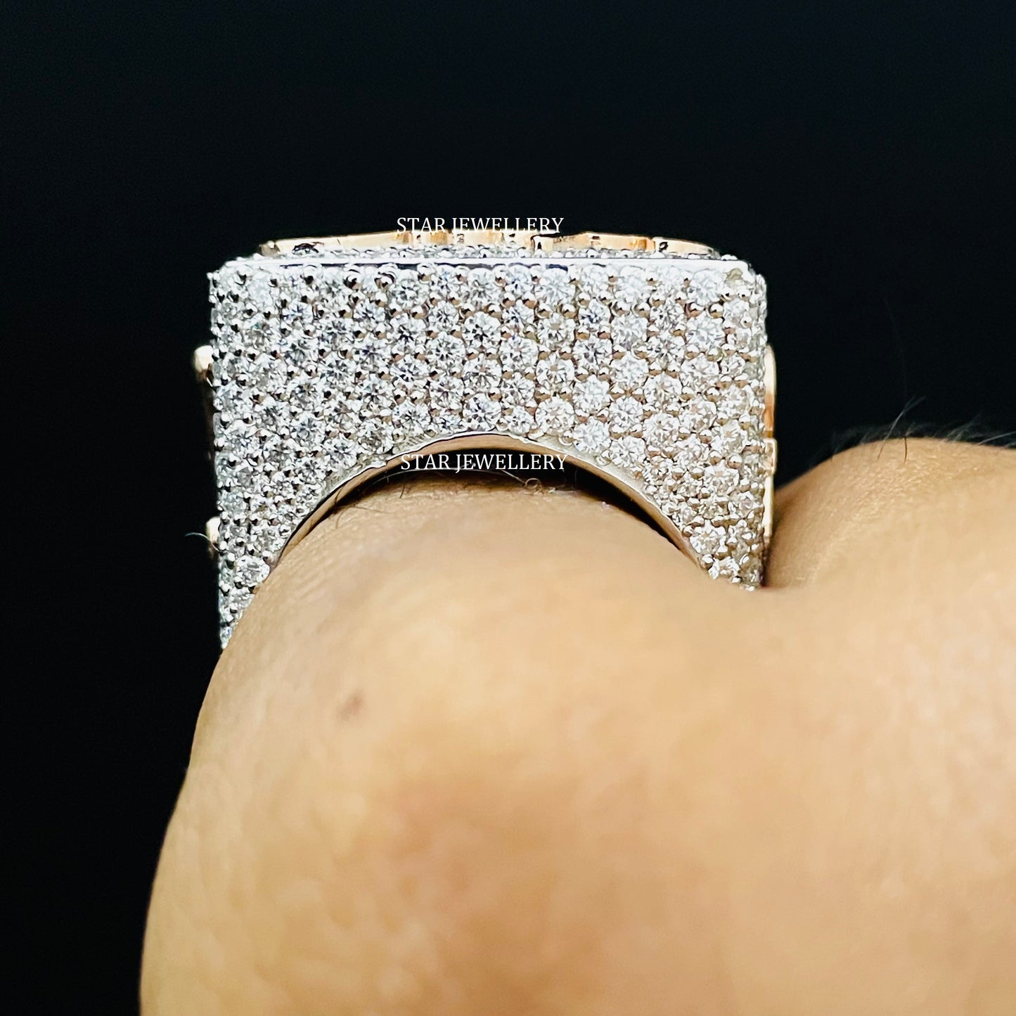 VVS Moissanite Championship Ring: 925 Sterling Silver, 10K Gold Plated