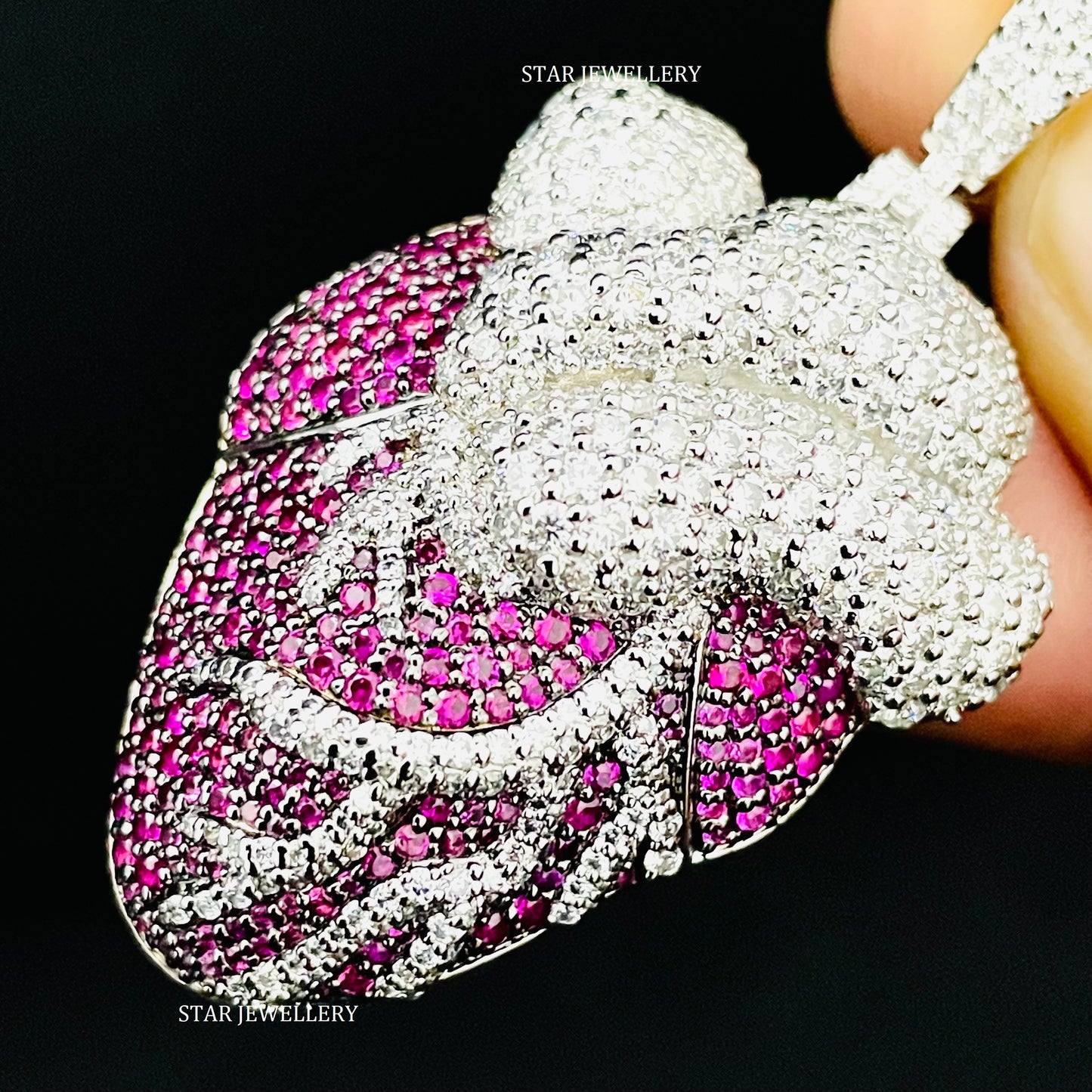 Silver Moissanite Heart Pendant