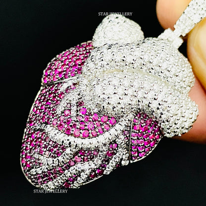 Silver Moissanite Heart Pendant