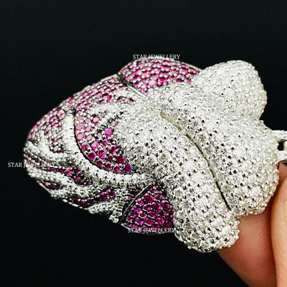 Silver Moissanite Heart Pendant