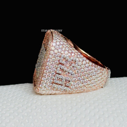 VVS Moissanite Championship Ring: 925 Sterling Silver