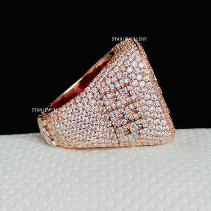 VVS Moissanite Championship Ring: 925 Sterling Silver