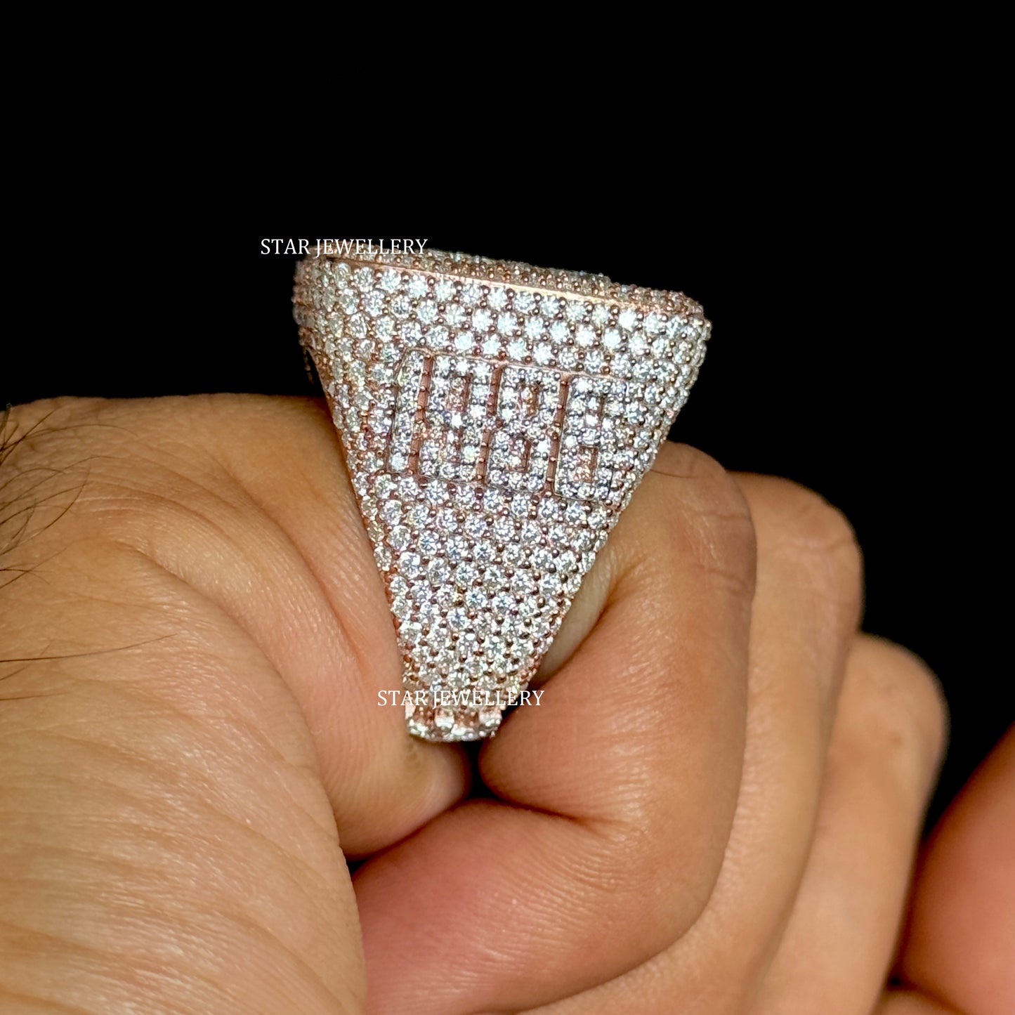 VVS Moissanite Championship Ring: 925 Sterling Silver