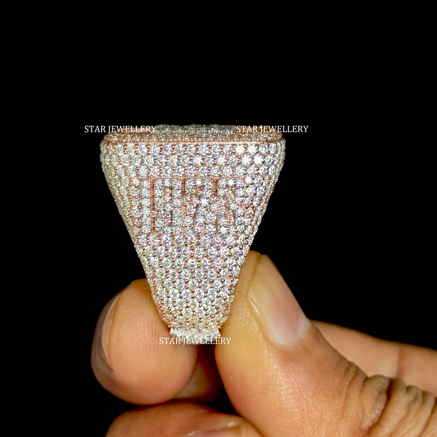 VVS Moissanite Championship Ring: 925 Sterling Silver