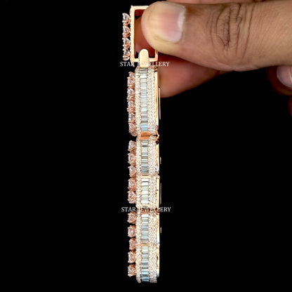 VVS Moissanite Icedout Vertical Letter Pendant