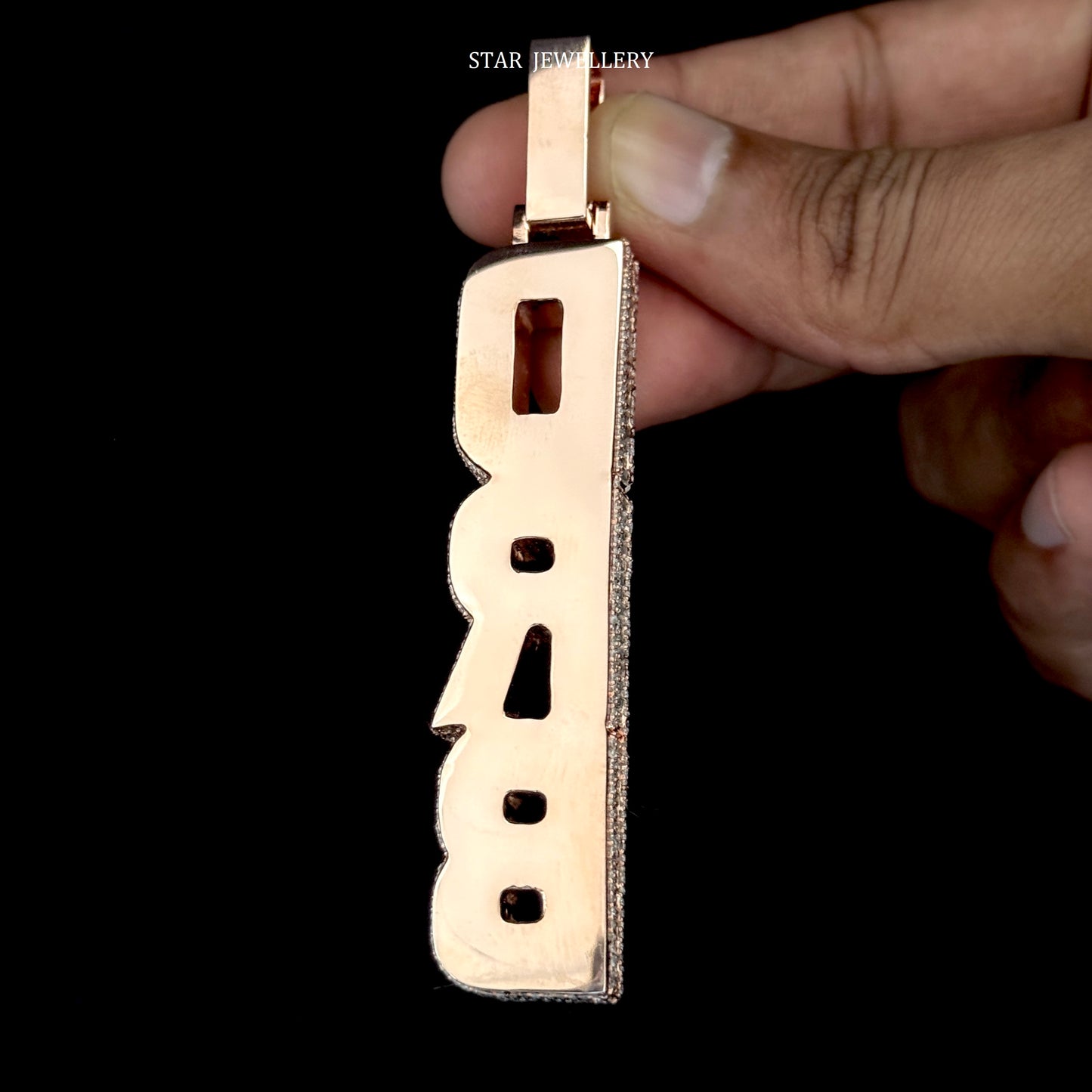 VVS Moissanite Icedout Vertical Letter Pendant
