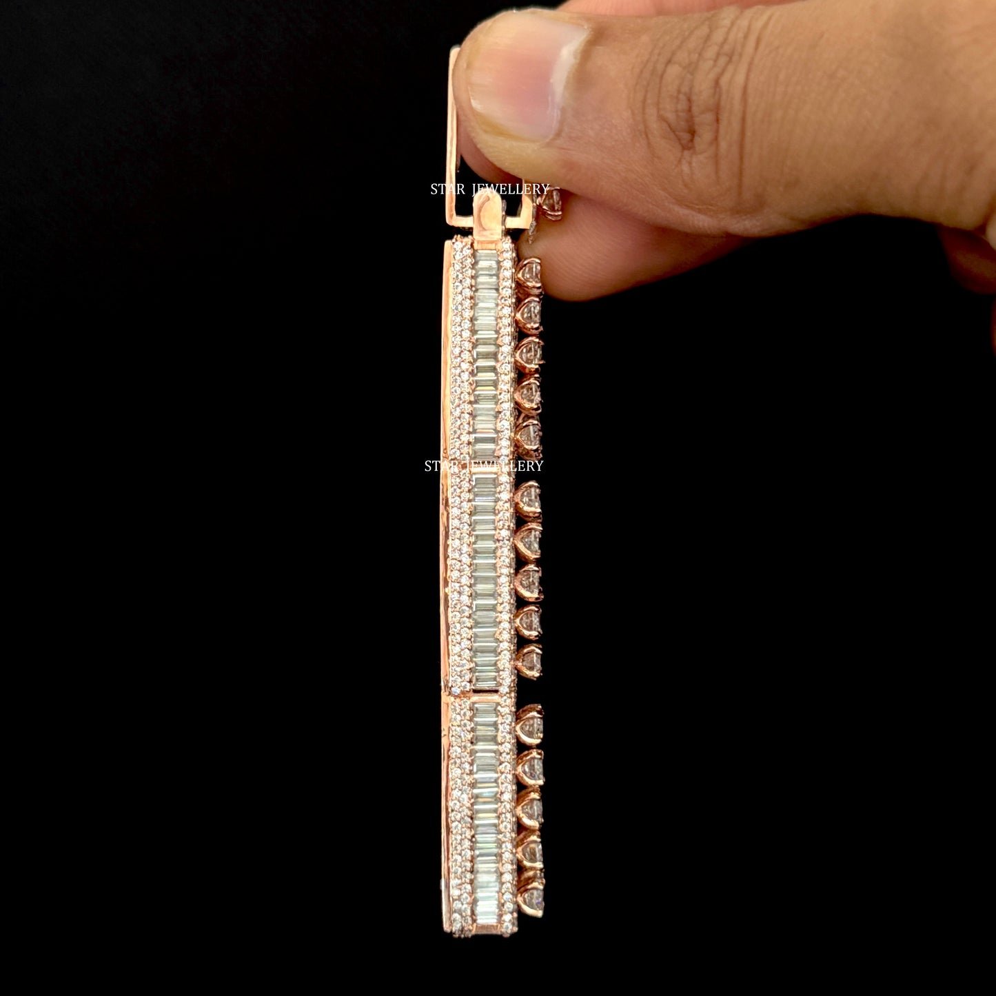 VVS Moissanite Icedout Vertical Letter Pendant