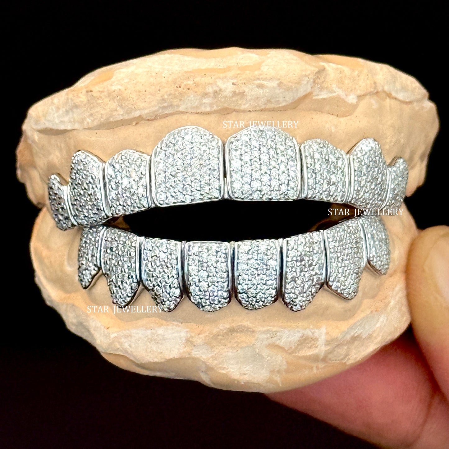 VVS Moissanite 925 Sterling Silver Premium Cut Diamond Grillz