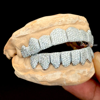 VVS Moissanite 925 Sterling Silver Premium Cut Diamond Grillz