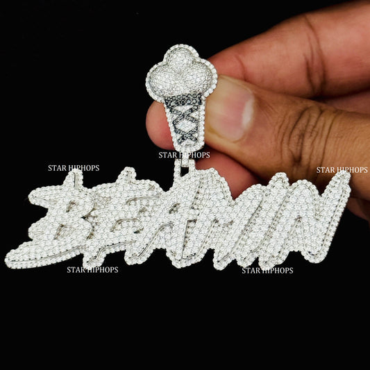 VVS Moissanite Pendant with Custom Ice Cream Bail