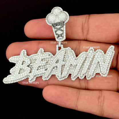 VVS Moissanite Pendant with Custom Ice Cream Bail