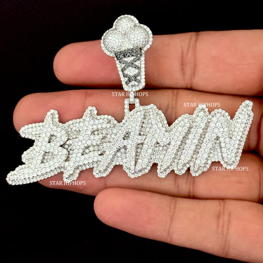 VVS Moissanite Pendant with Custom Ice Cream Bail