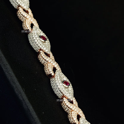 Moissanite Evil Eye Infinity Bracelet: Sterling Silver Unisex Design