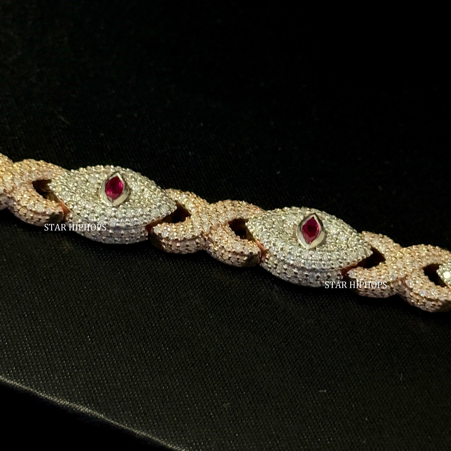 Moissanite Evil Eye Infinity Bracelet: Sterling Silver Unisex Design