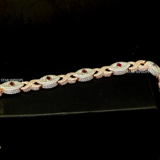Moissanite Evil Eye Infinity Bracelet: Sterling Silver Unisex Design